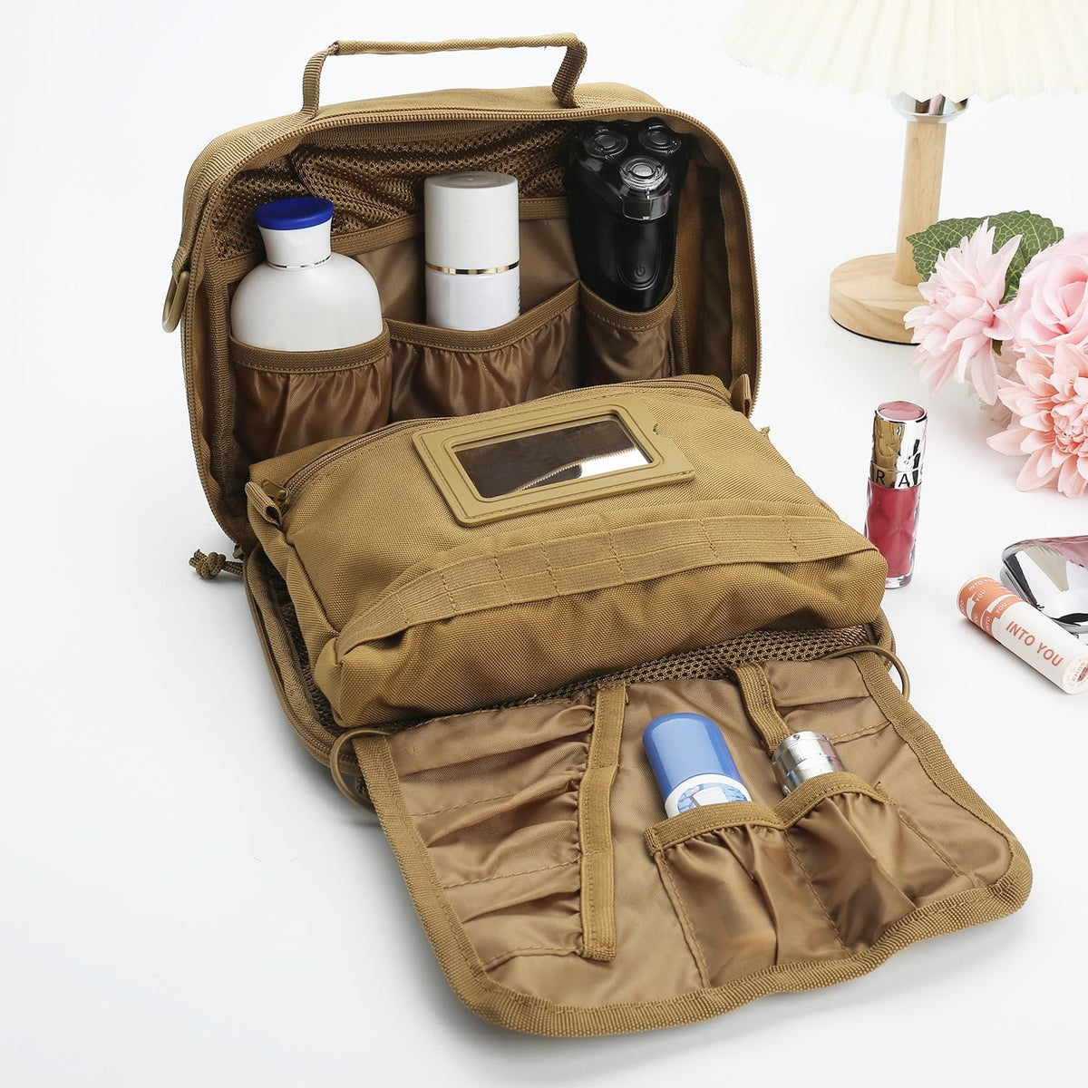 Men's Travel Toiletry Bag with Multiple Compartments & Hanging Design