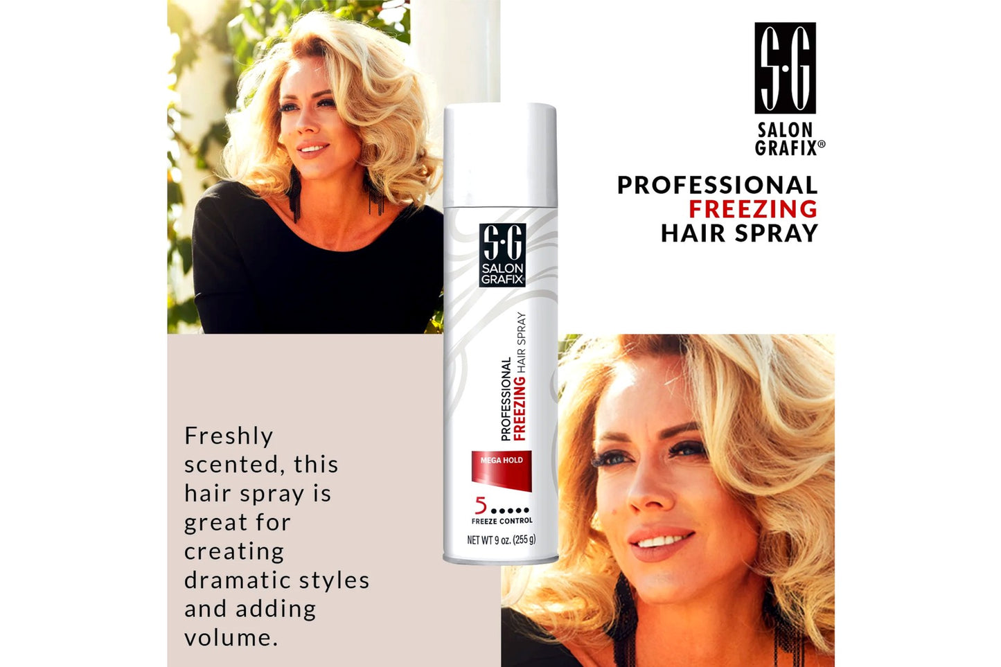 Mega Hold Hair Spray - Professional Freeze & Shine, 10 oz, Pack of 3