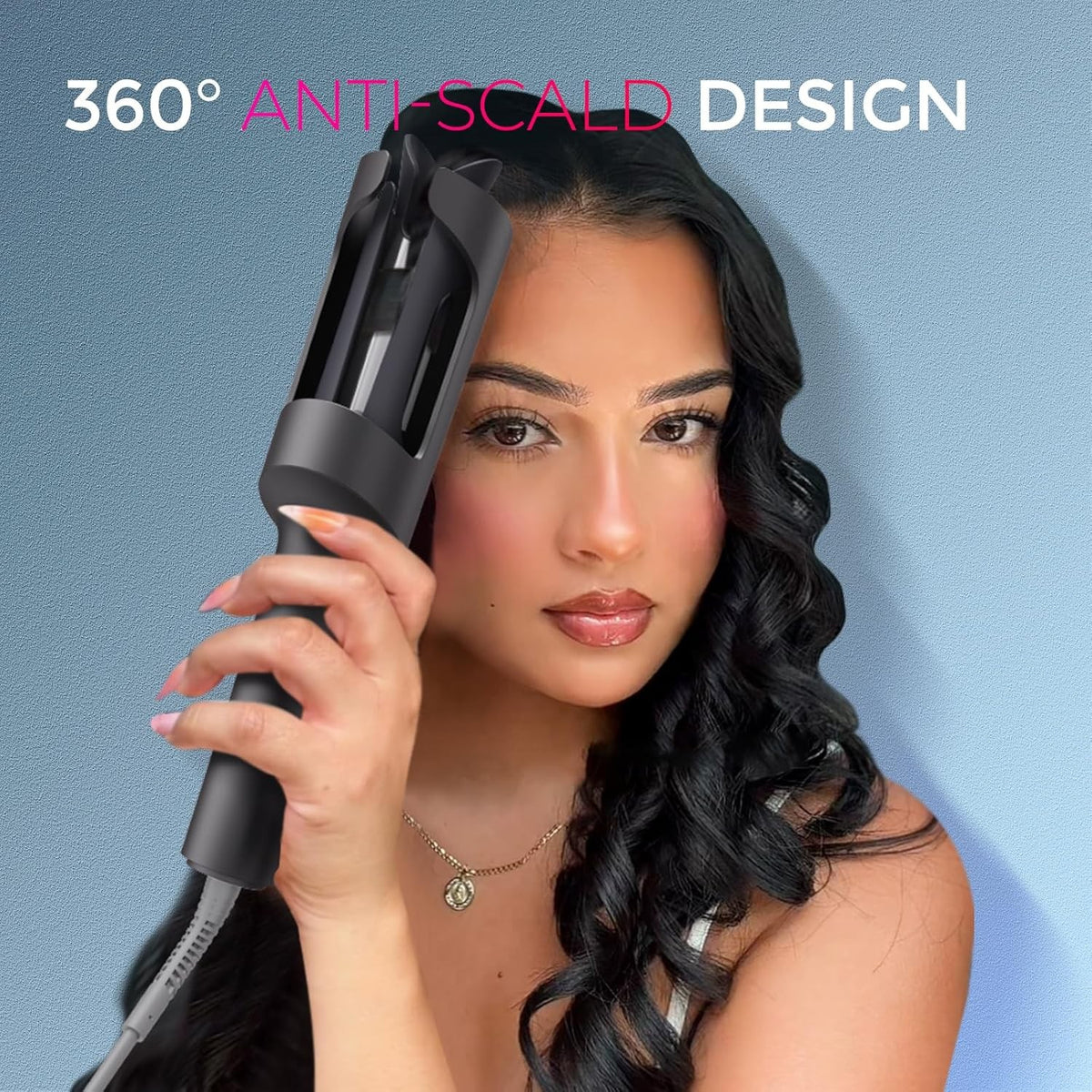 1.25 Inch Automatic Rotating Curling Iron for Beach Waves & Curly Hair