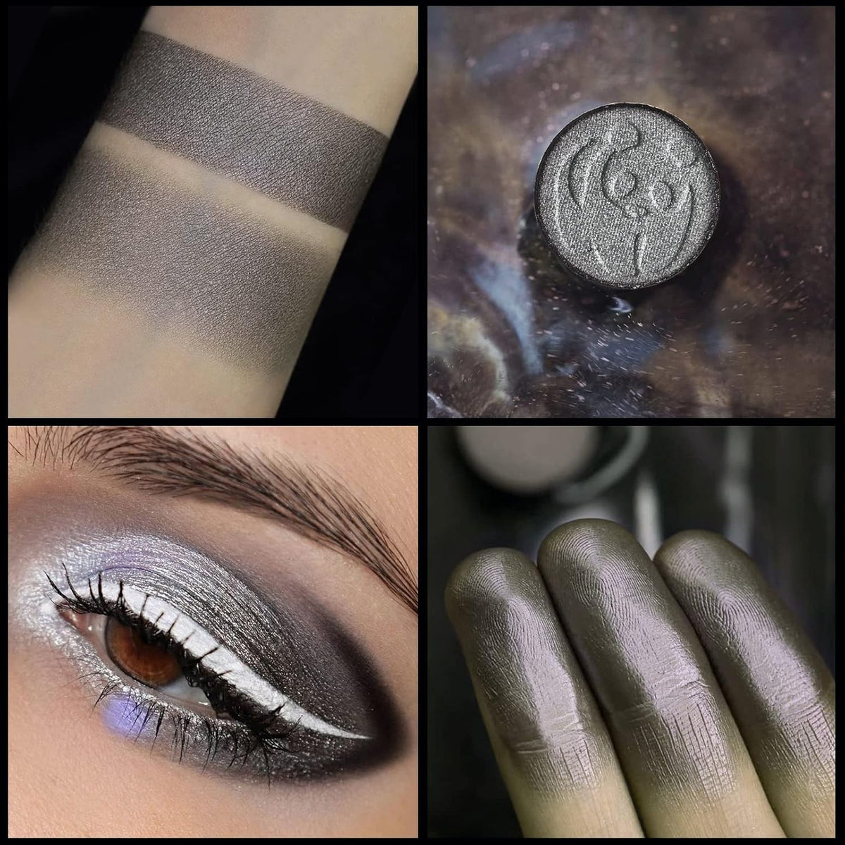 Smoky Eye Shadow Palette 9 Color Black Gray Matte Shimmer Glam Palette
