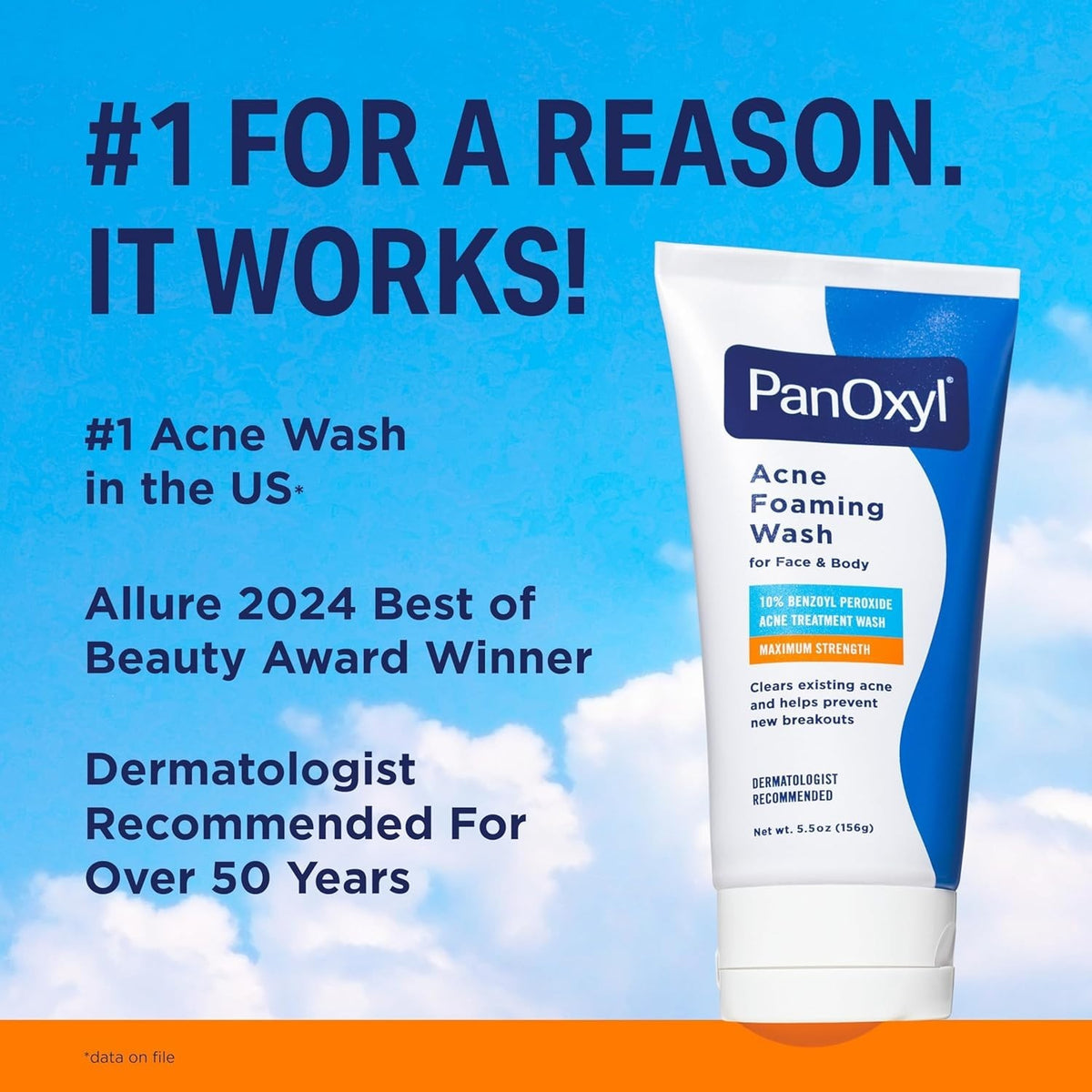 10% Benzoyl Peroxide Acne Wash - Gentle & Effective Face Cleansing - 5.5 Oz