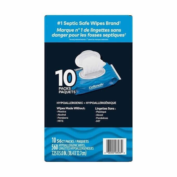 Flushable Personal Wipes for Sensitive Skin - 560 Count All Purpose