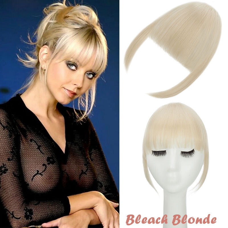 Clip-In Hair Bangs Extensions - Wispy, Natural, 9-inch Styles