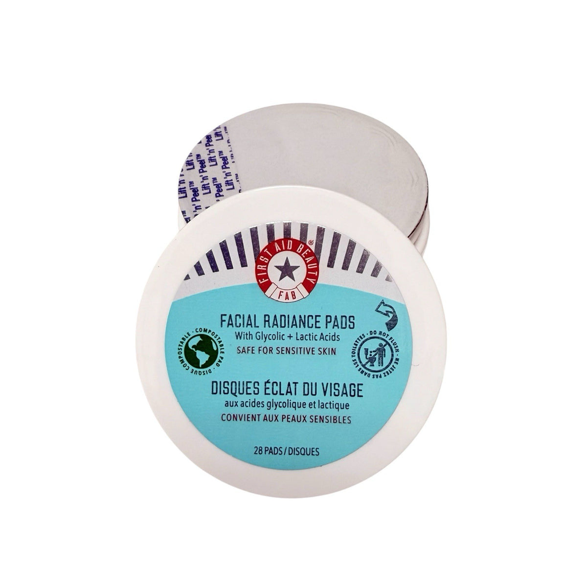 First Aid Beauty Facial Radiance Pads 28 Ct AHA Glycolic Lactic Acid