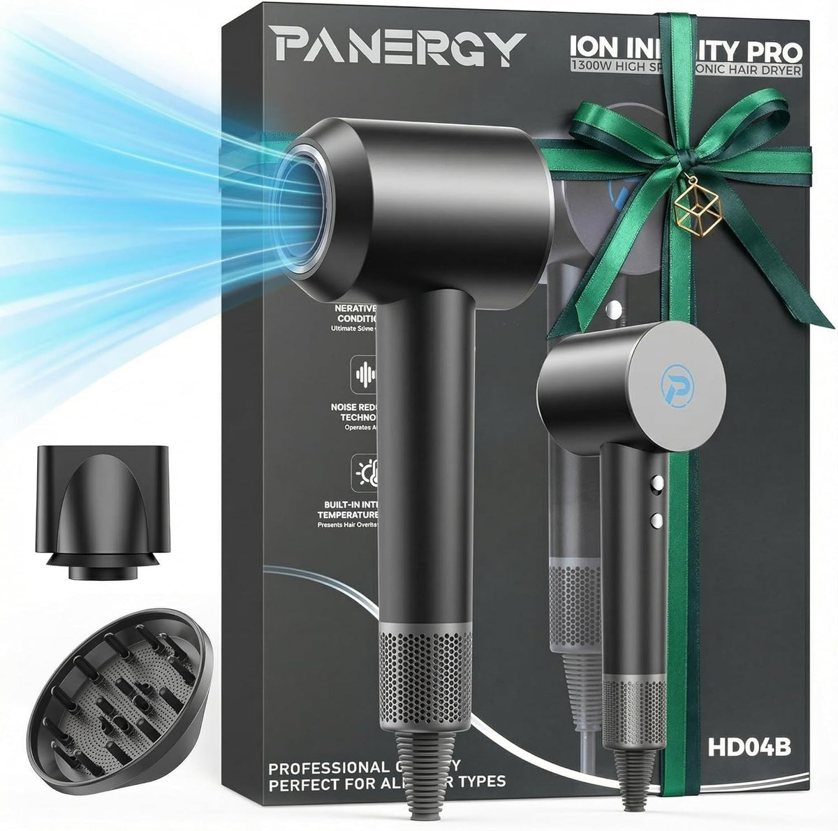 Professional Ionic Hair Dryer 110,000 RPM with Diffuser - 8 Modes