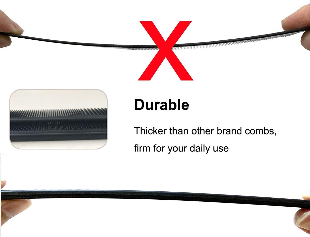 3 Pack Carbon Fiber Hair Cutting Combs - Professional Styling Tools Black