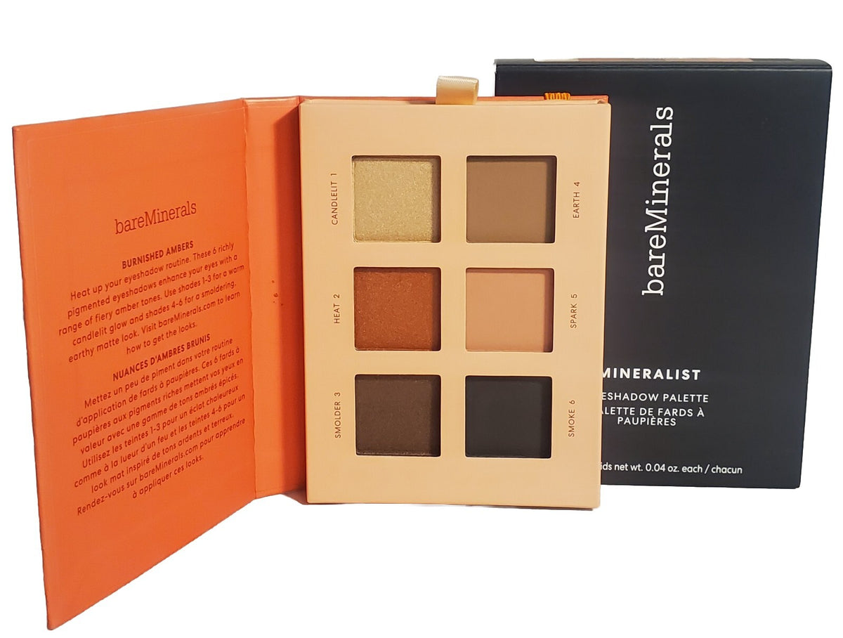 BareMinerals Mineralist Burnished Eyeshadow Palette - Warm Tones, 6 Shades, Vegan & Talc-Free