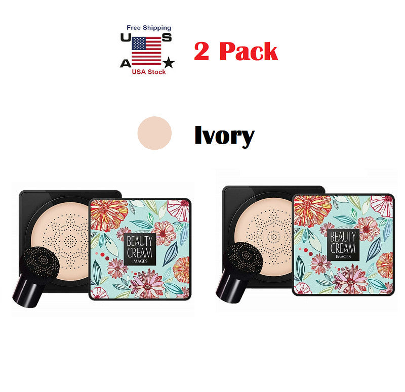 Air Cushion CC BB Cream Concealer Foundation with Mushroom Puff - Moisturizing