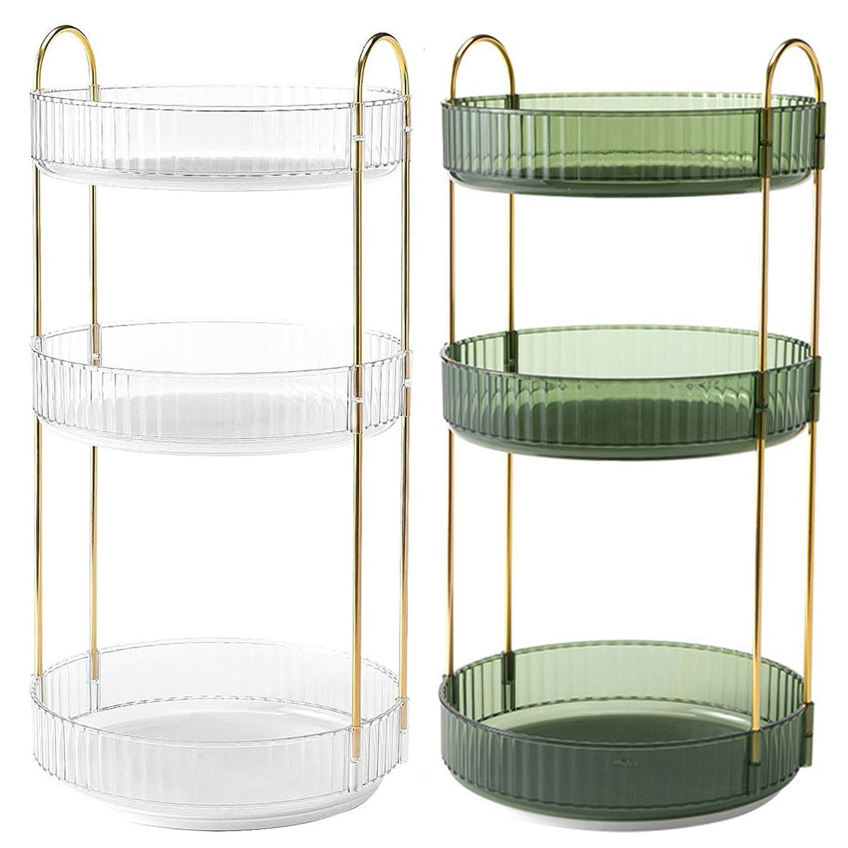 360 Degree Rotating Makeup Organizer Shelf, 3-Tier Lazy Susan Cosmetic Storage