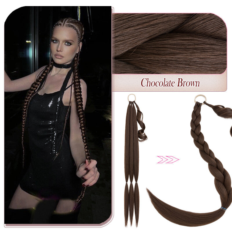 34-Inch Thick Braiding Hair Extensions for Ponytail Wraps - Multiple Colors