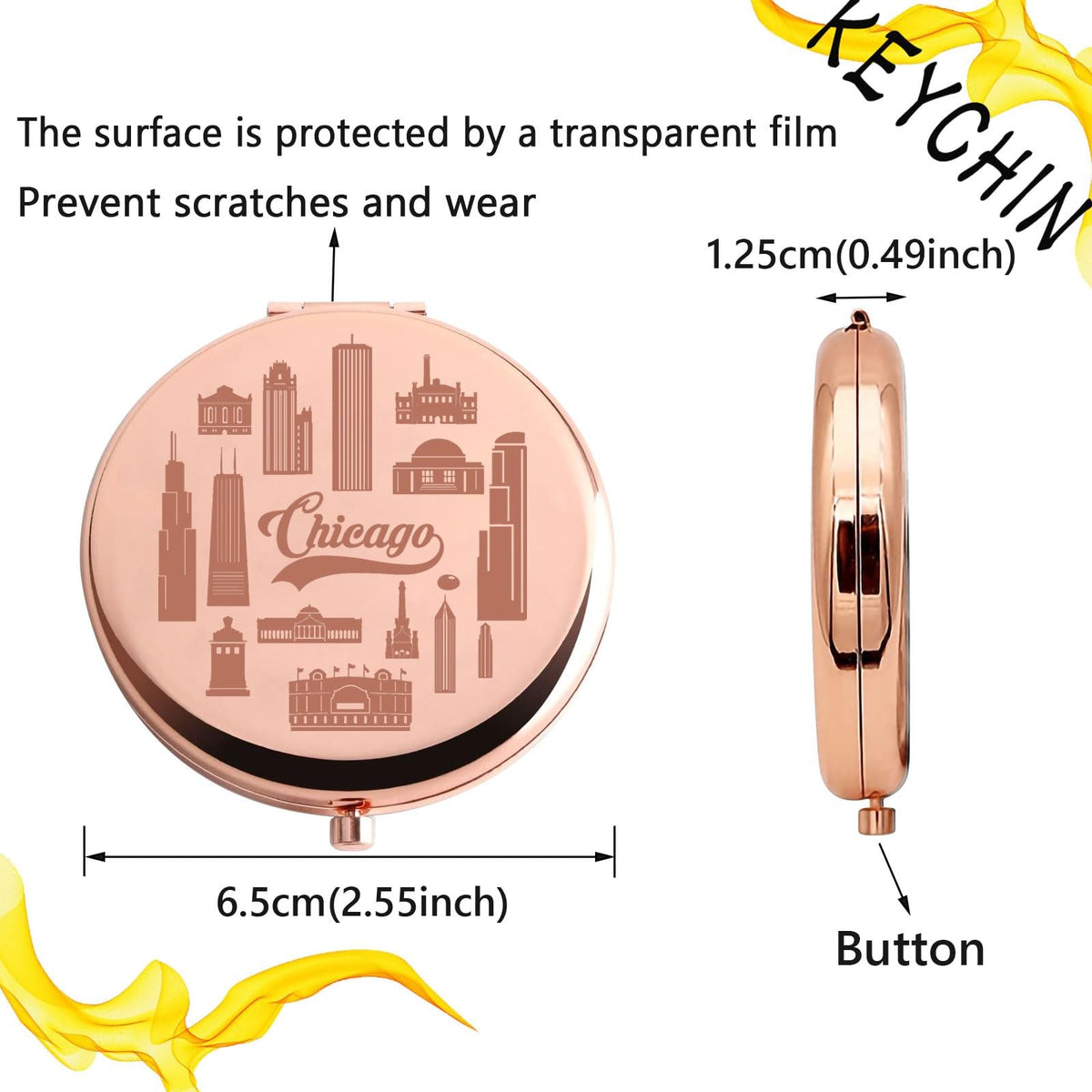 Travel Pocket Mirror Compact Makeup Mirror for Girls' Trip Gifts
