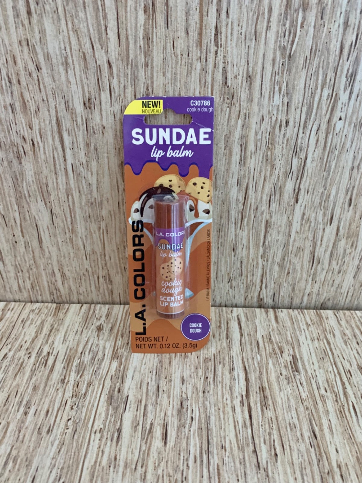 Lip Balm with Cookie Dough Scent - Hydrating Lip Care, 0.12oz