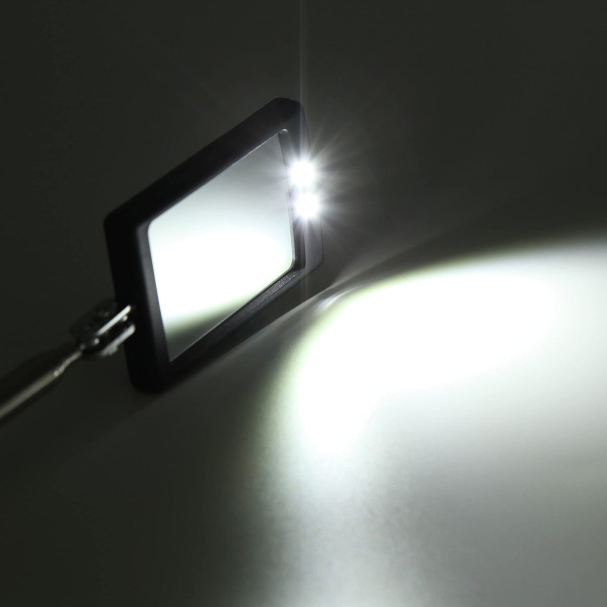 Telescopic Inspection Mirror Kit with LED Light – 360° Adjustable Handheld Mirrors, 34-Inch Extendable, 2-Pack