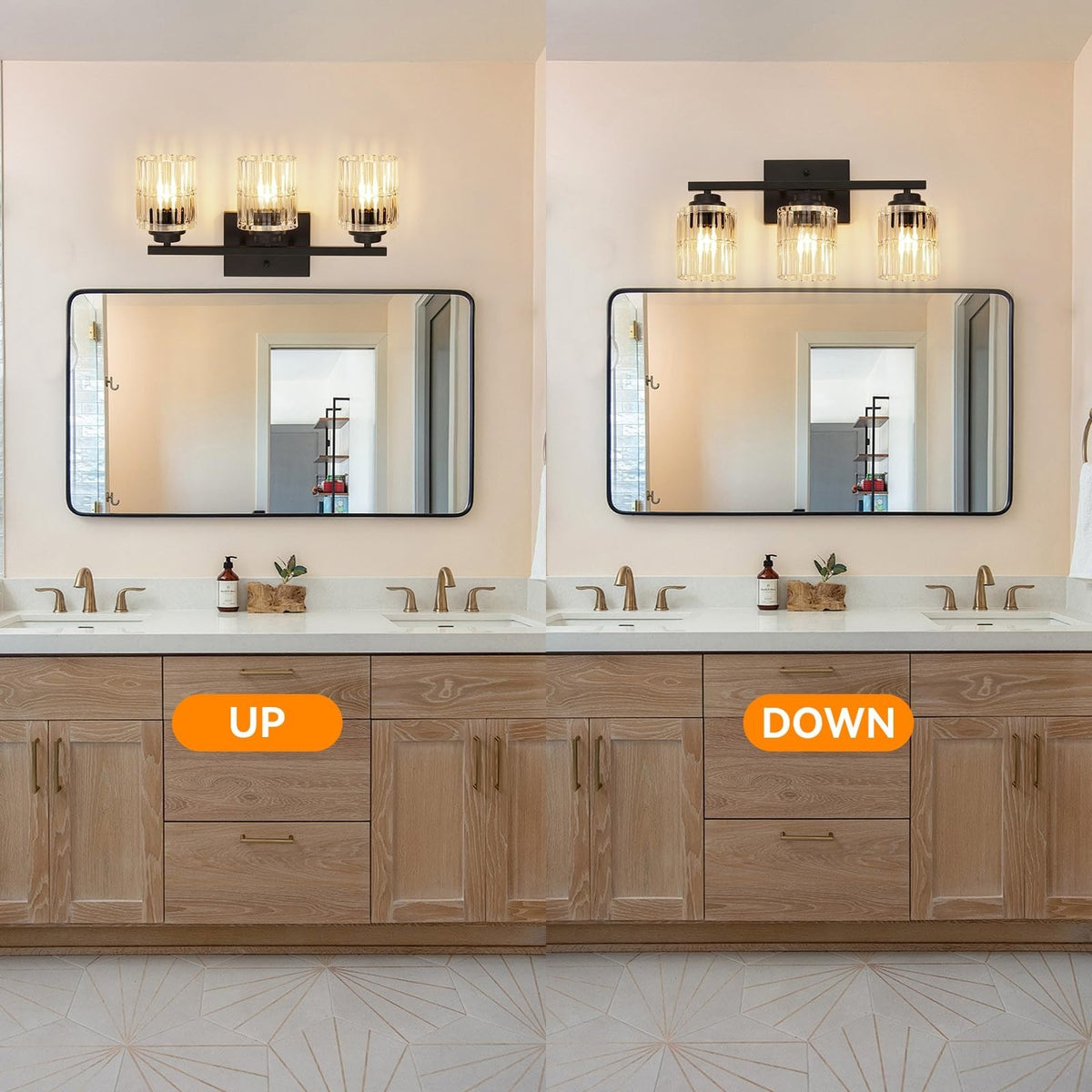 Modern 3-Light Bathroom Vanity Light Fixture, Brushed Black Wall Sconce