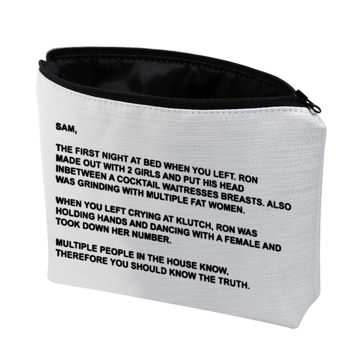 TV Series Inspired Makeup Bag - The Note to Sam Cosmetic Pouch, The Letter Gift