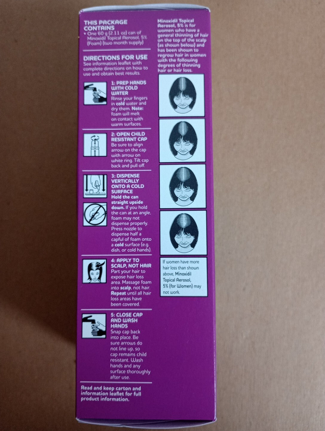Once A Day Minoxidil Topical Aerosol 5% Women Hair Regrowth Treatment