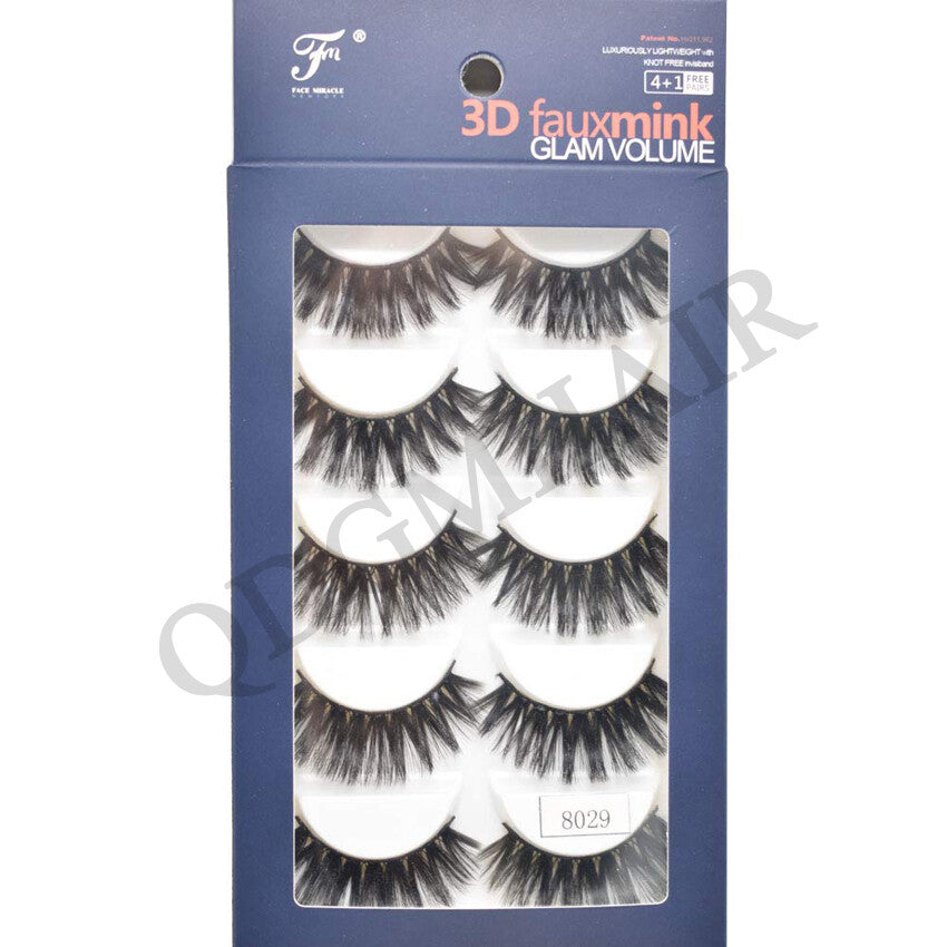 3D Mink False Eyelashes Long Thick Wispy Fluffy Strip Lashes 5 Pairs