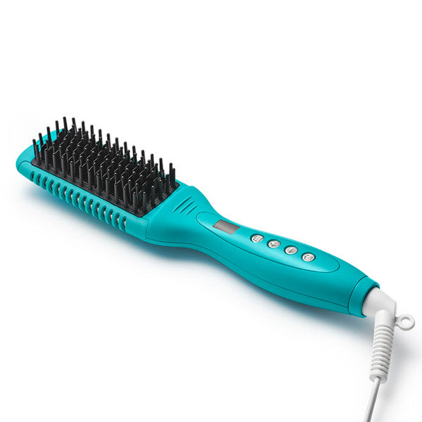 Heated Ceramic Styling Brush for Frizz-Free, Shiny Hair - Adjustable Temperature