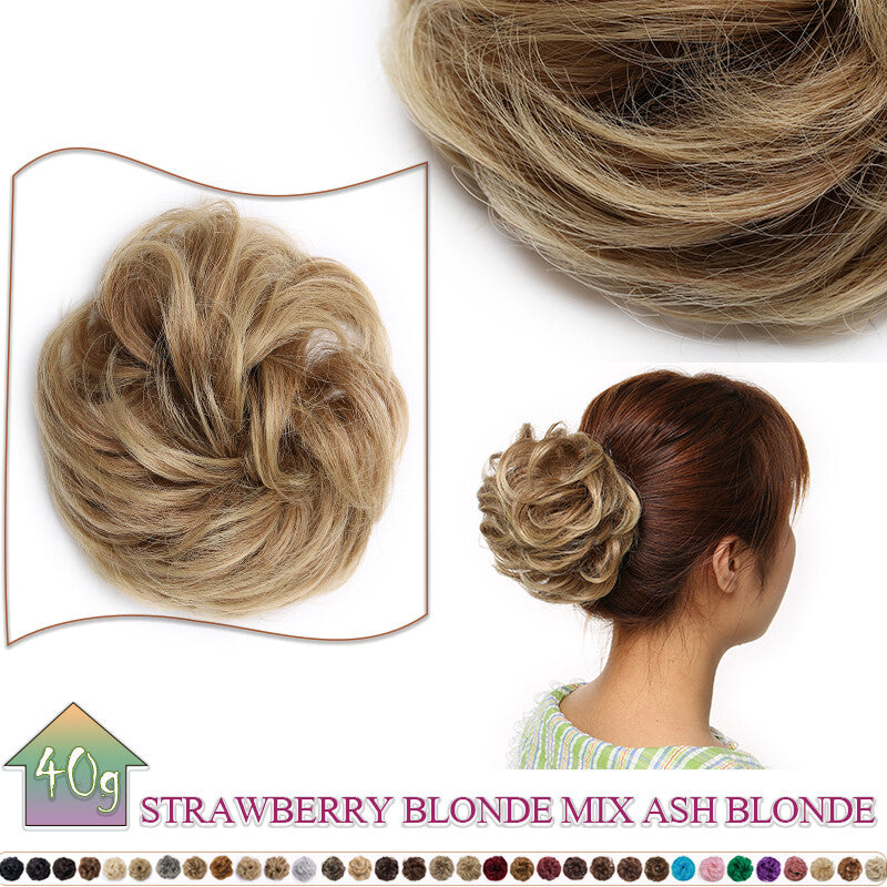 Curly Messy Bun Hair Extension Scrunchie Natural Updo Thick Human Hair