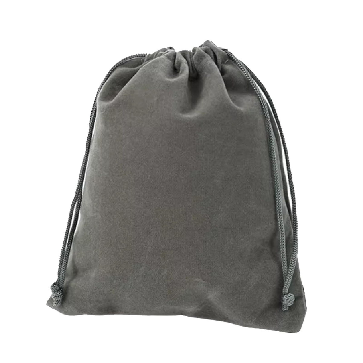 Large Velvet Drawstring Pouches 8x10 Inch Bulk Storage Bags Dark Grey