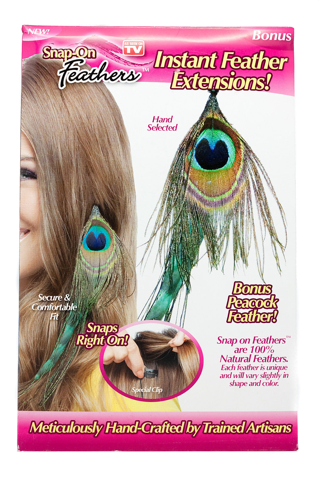 Hair Extensions Style As Seen On 5 Pack Snap Feathers Peacock Clip