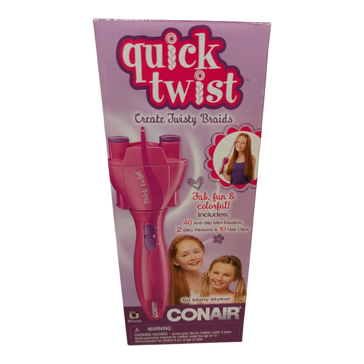 Conair Quick Twist Hair Braider Electronic Twister Styling Tool Kit