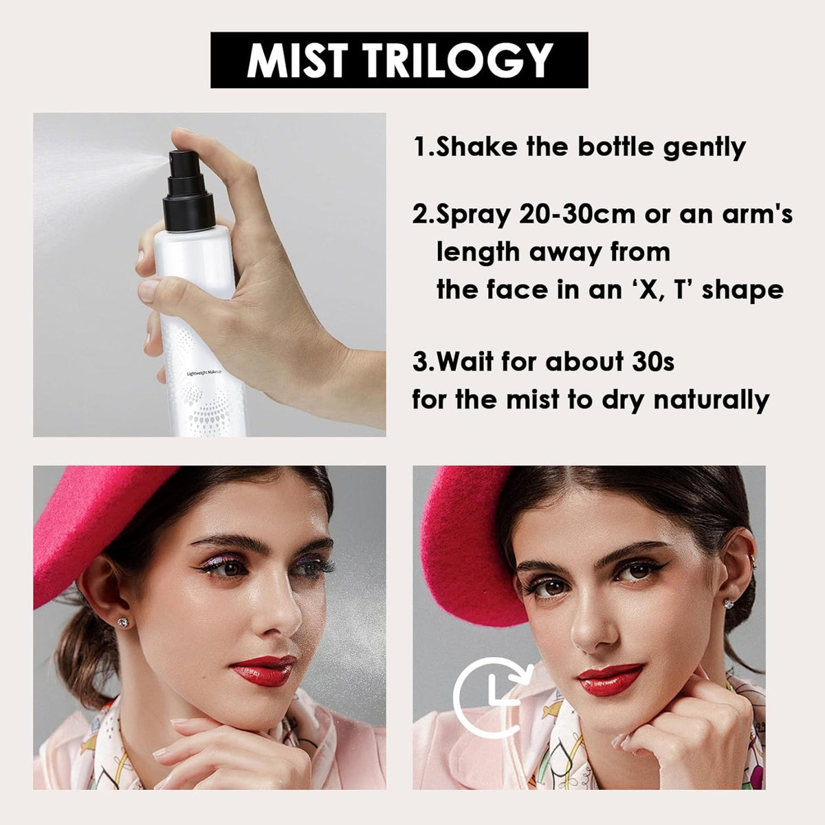 Weightless Waterproof Makeup Setting Spray Set - Long Lasting, Face