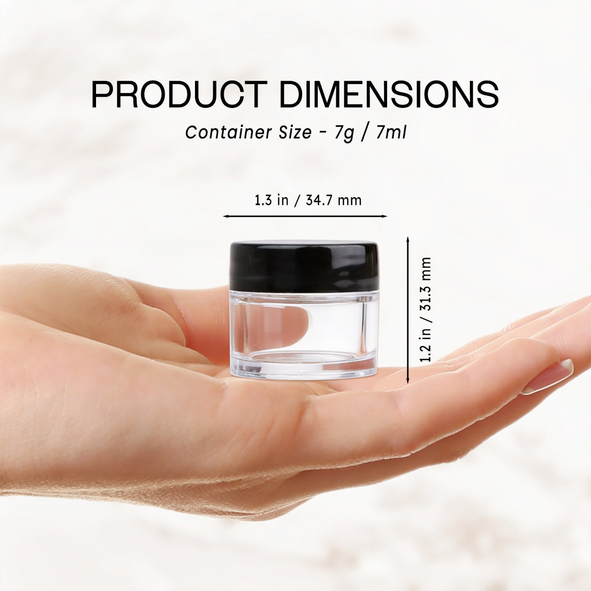 Double-Wall Leak-Proof Acrylic Sample Jars - 7g/7ml, Reusable Storage Containers