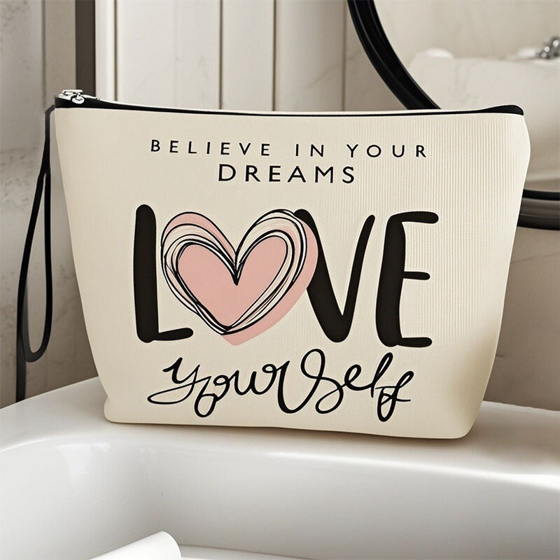 Travel Cosmetic Bag with Multiple Compartments and Zip Organizer