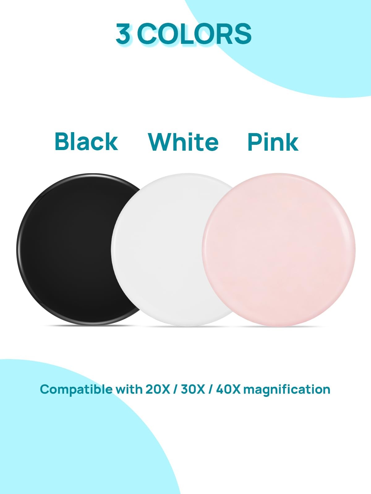 Compact Travel Magnifying Mirror with 1X/30X Dual Sides, Pink 3-Inch