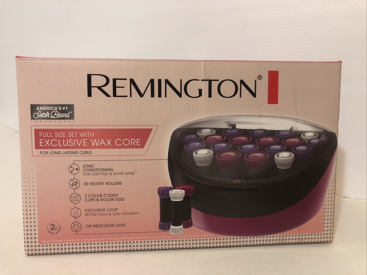 Remington Ionic Hot Roller Set with Wax Core and Clips - Long-Lasting Curls