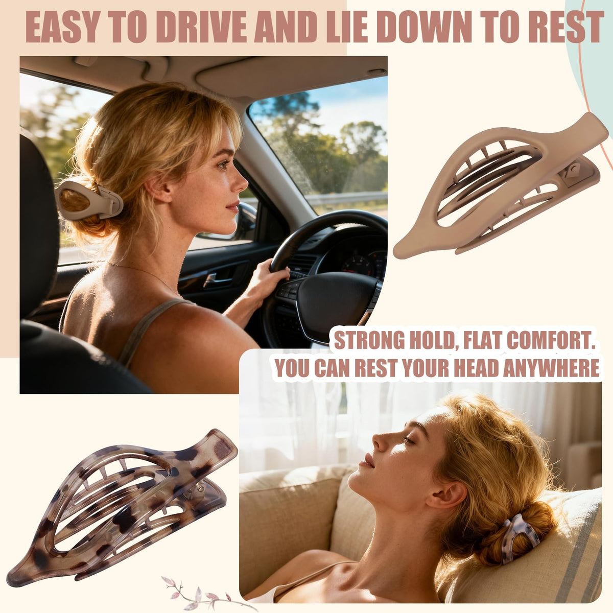 Flat Hair Clips for Women - 6 PCS French 1 Count (Pack of 6),