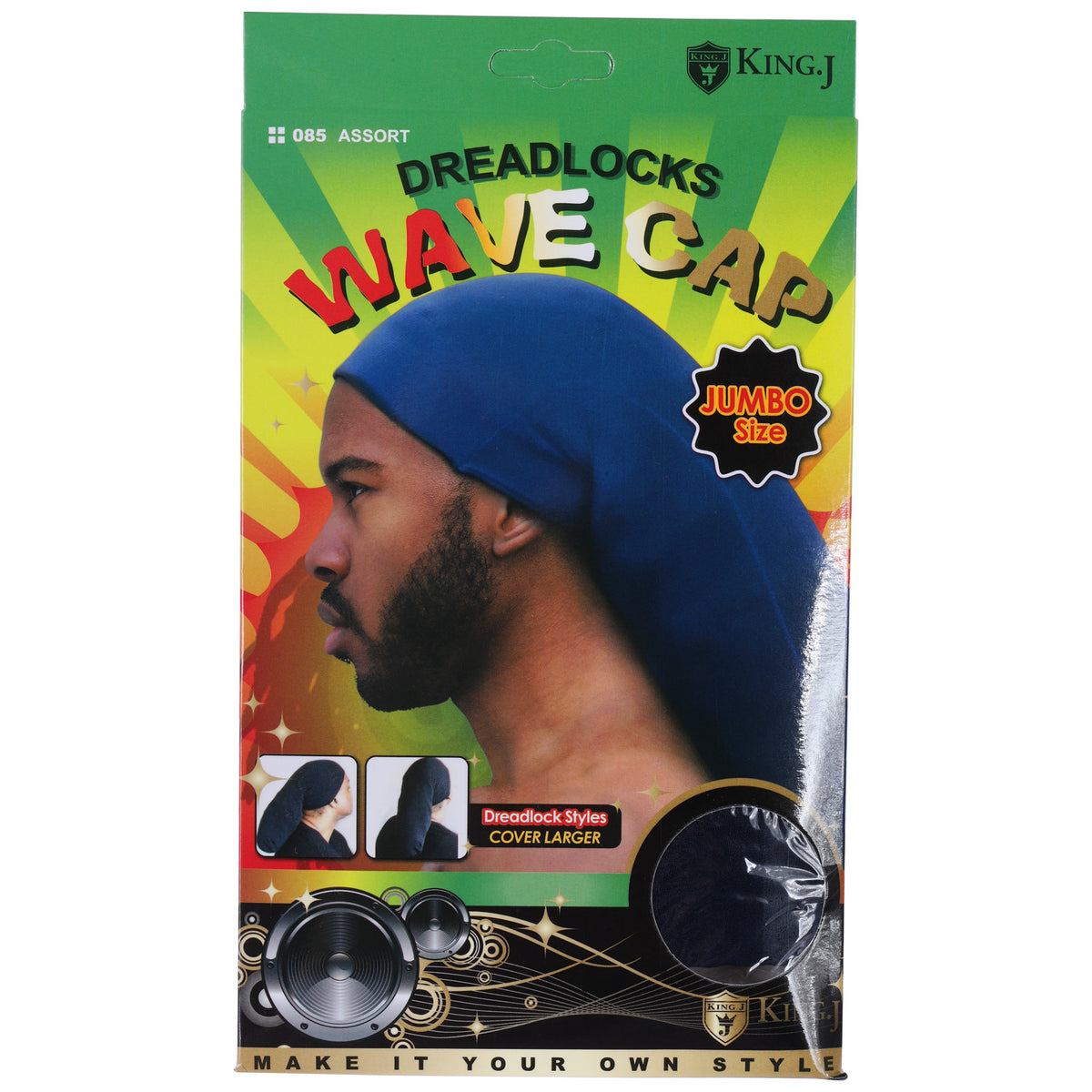 King.J Super Long Unisex Spandex Cap for Dreadlocks Various Colors