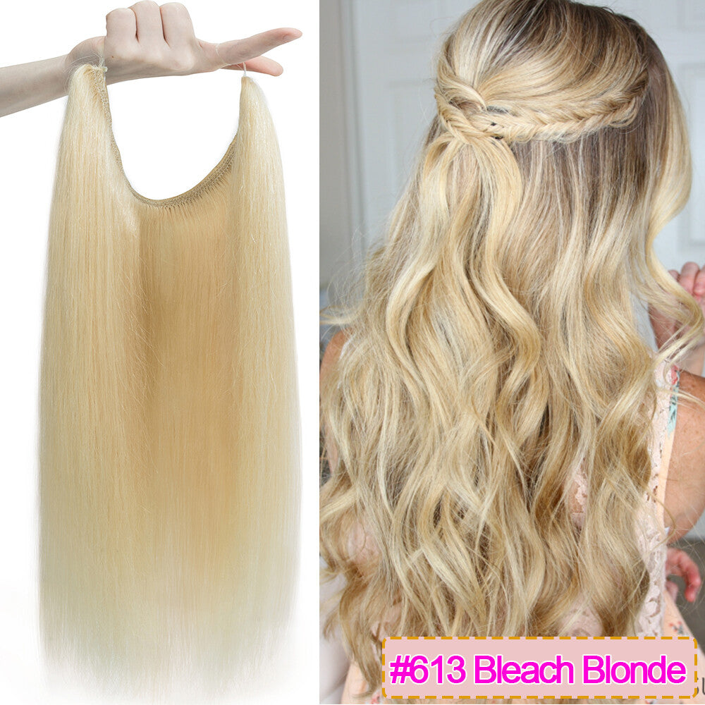 Invisible Wire Clip-In Hair Extensions - 100% Remy Human Hair, Easy to Wear