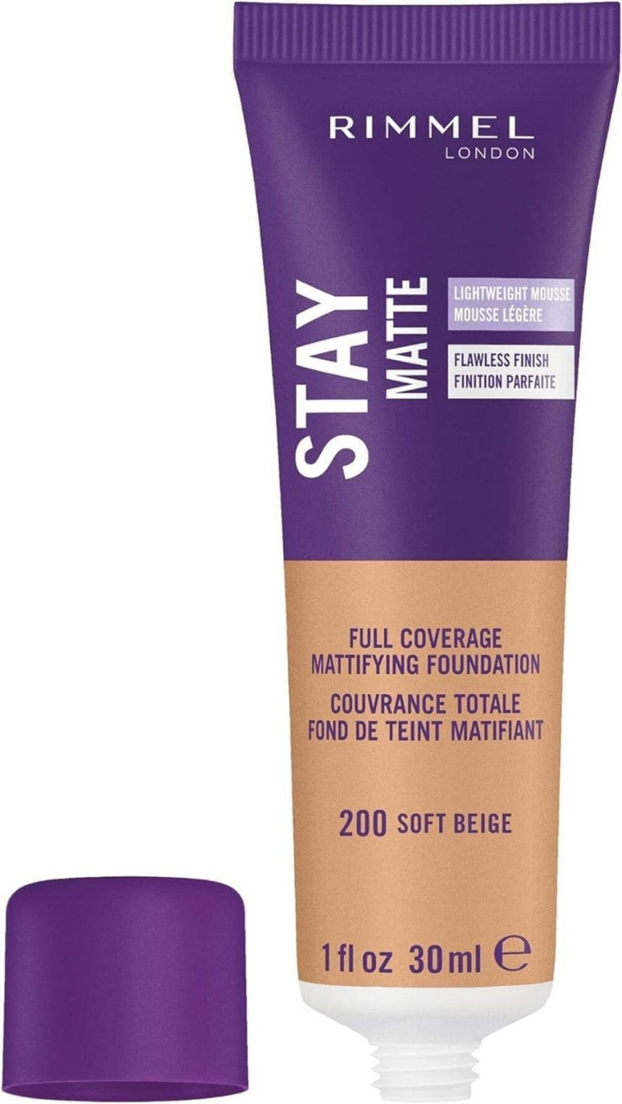 Rimmel Stay Matte Liquid Mousse Foundation Soft Beige 1 Ounce - Oil-Free, Long-Lasting Matte Finish