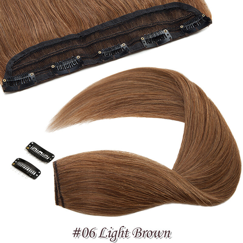 One Piece Clip-In Hair Extensions 100% Human Remy Full Head Thick Set