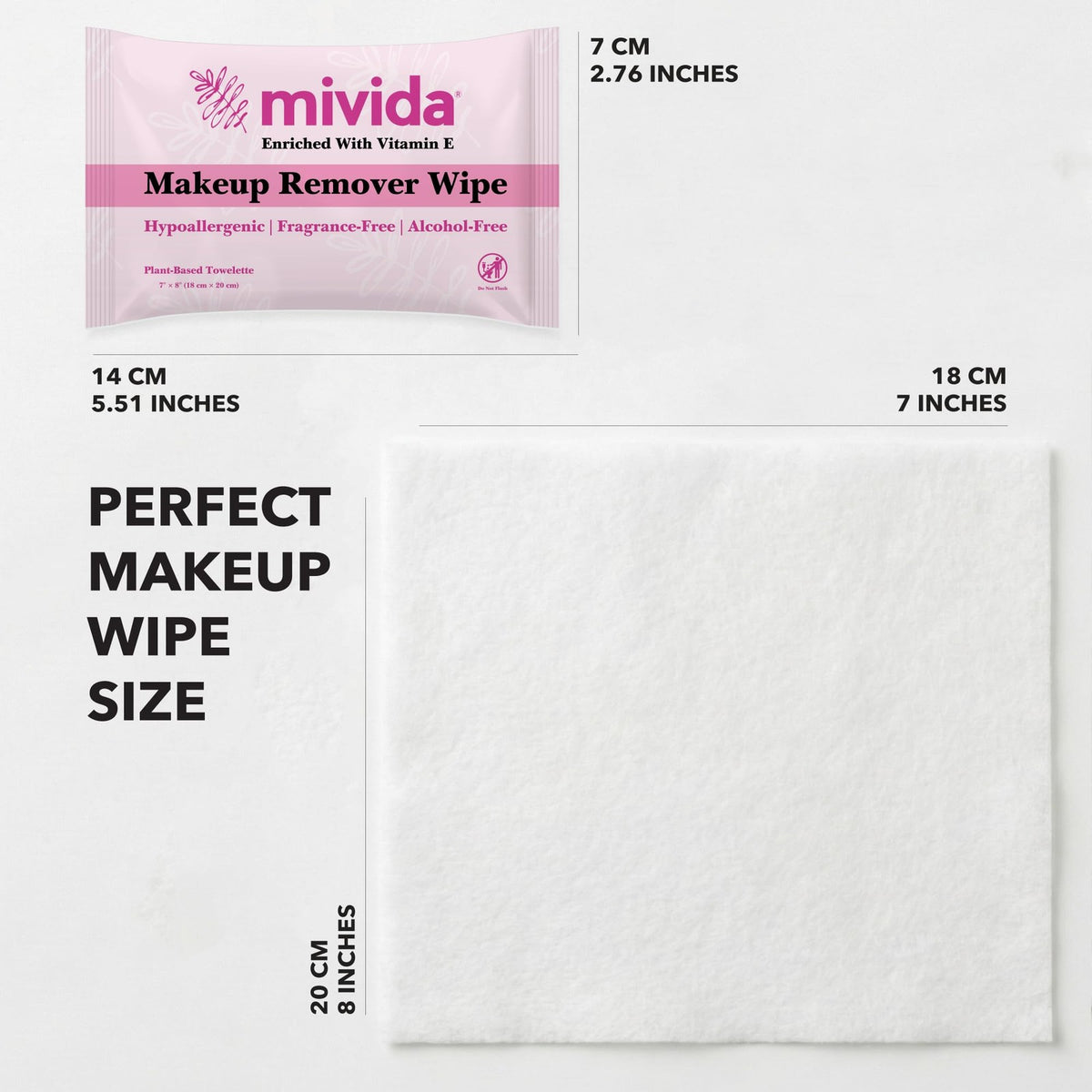 Hypoallergenic Makeup Remover Wipes with Vitamin E - 40 Count, Gentle & Fragrance-Free