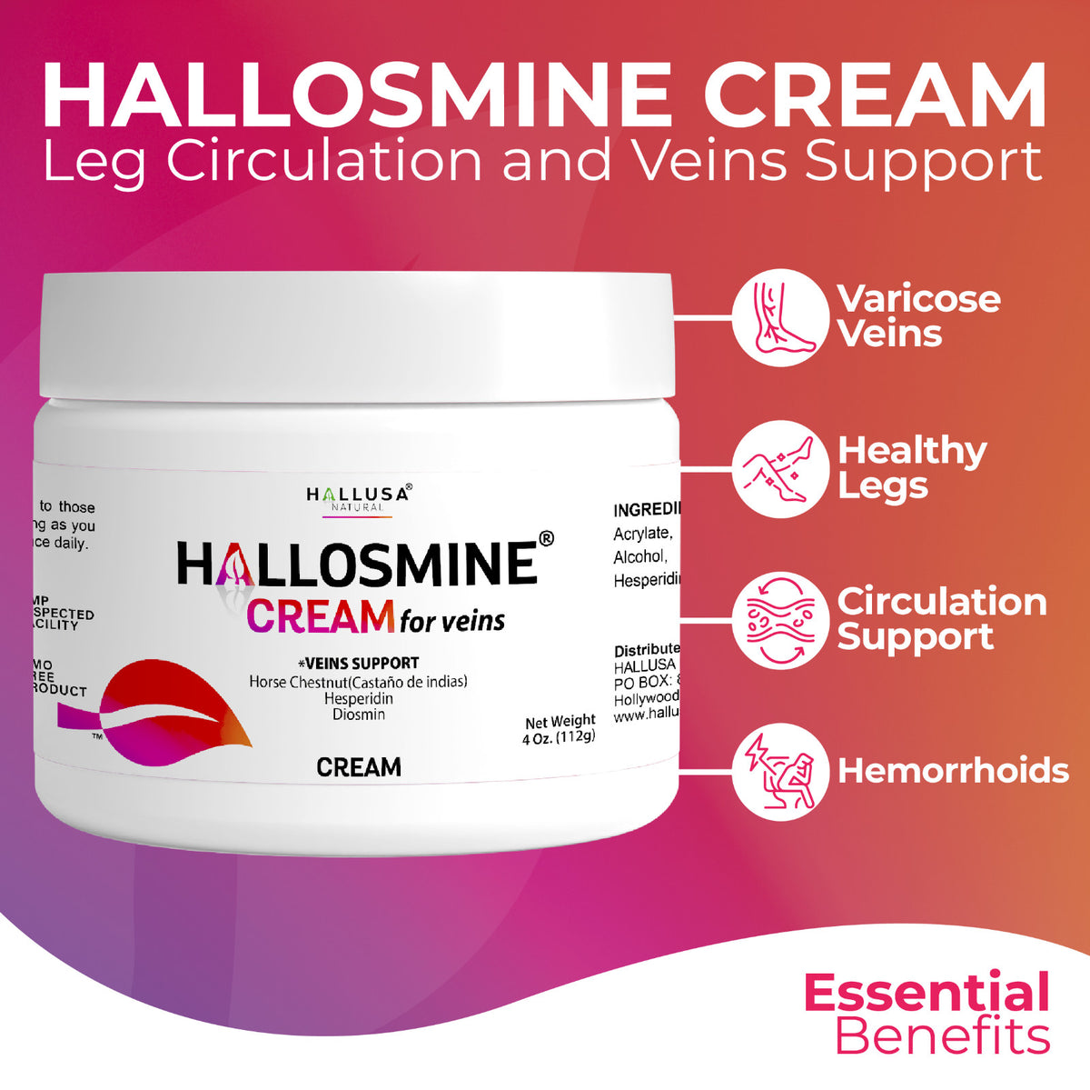 Varicose Veins & Spider Veins Leg Cream – 4 oz