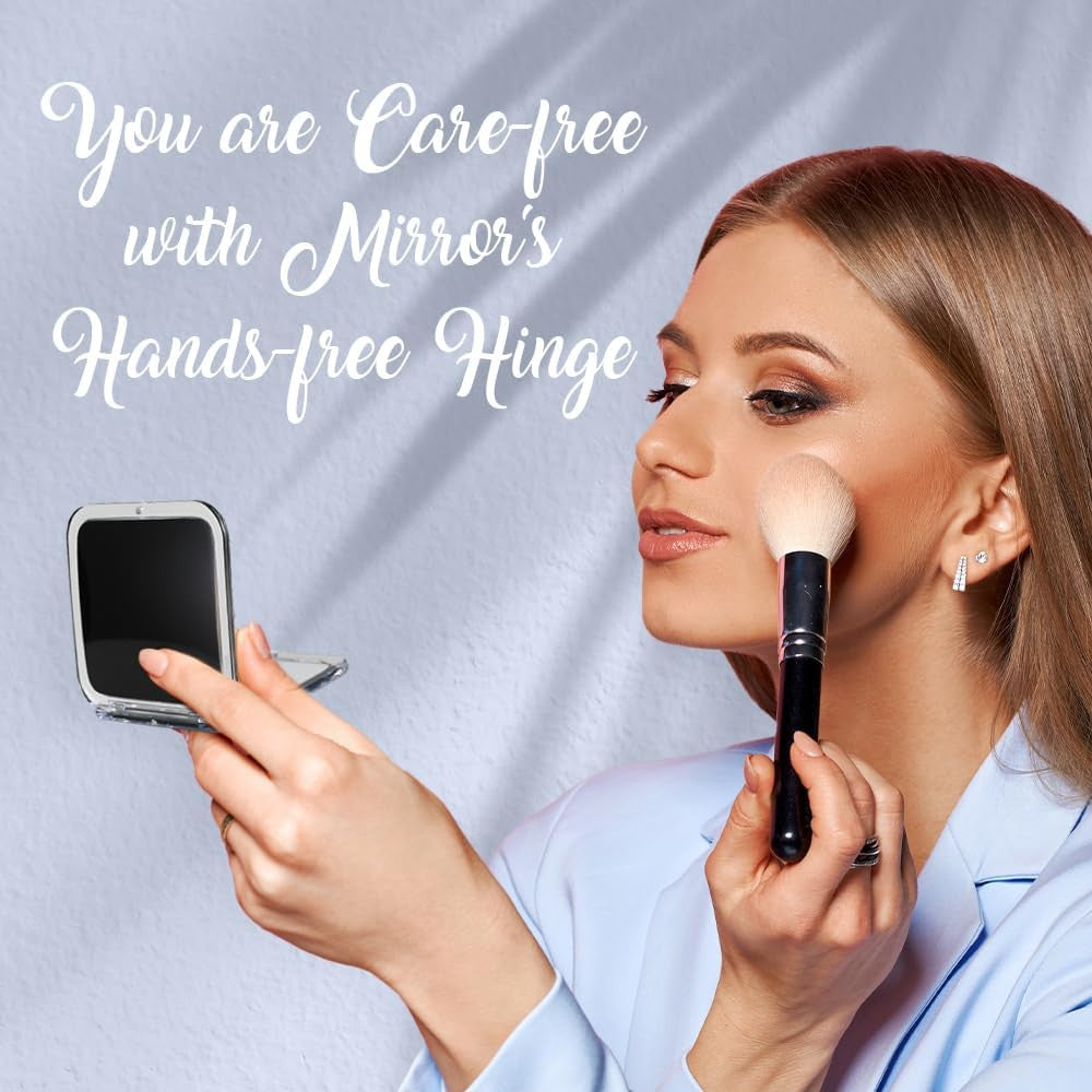 30X Compact Travel Magnifying Mirror with 1X & 30X Glass for Grooming