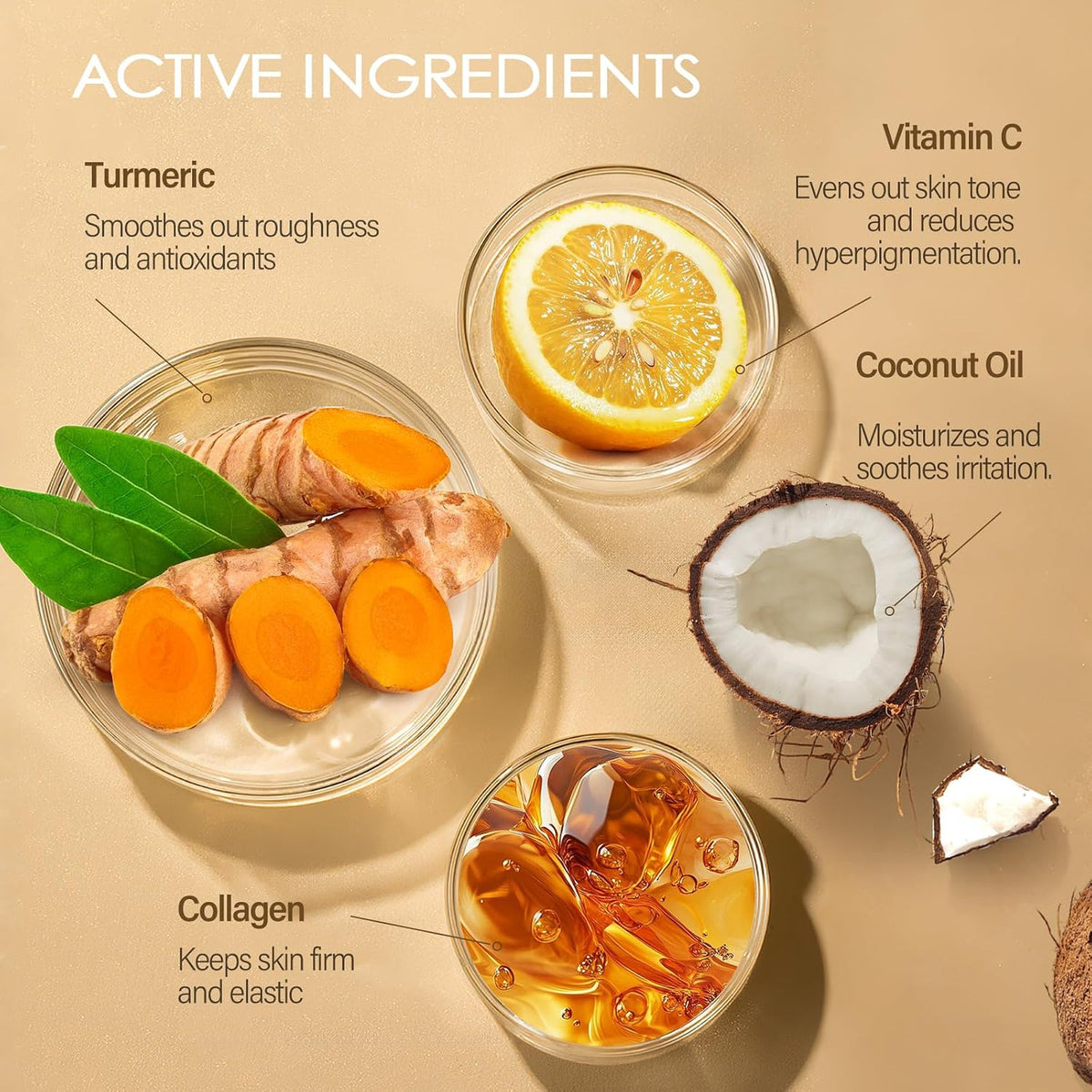 Turmeric Body Scrub Vitamin C Exfoliating Collagen Coconut Oil Dead