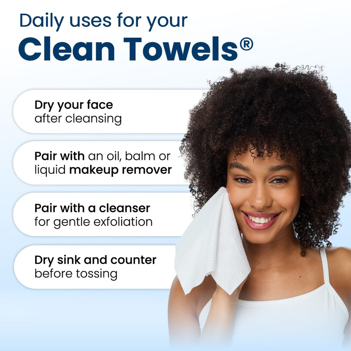Disposable Face Wipes - Eco-Friendly Makeup Remover & Cleansing Towelettes, 25 Pack