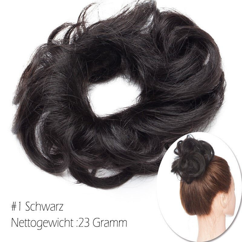 Clip-In Human Hair Bun Extensions Curly & Straight | Messy Hair Piece