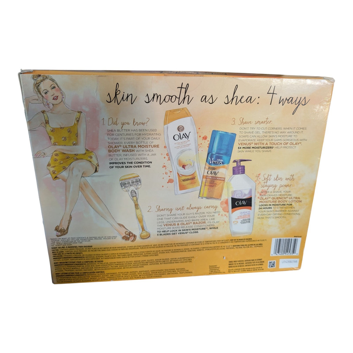 Olay & Gillette Body Care Gift Set with Razor Body Wash & Lotion