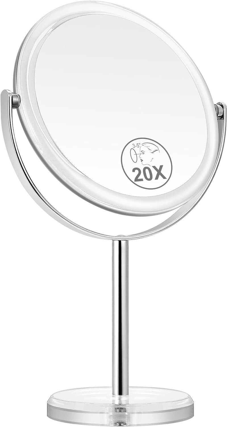 20X Magnifying Makeup Mirror with Stand - Portable & Adjustable