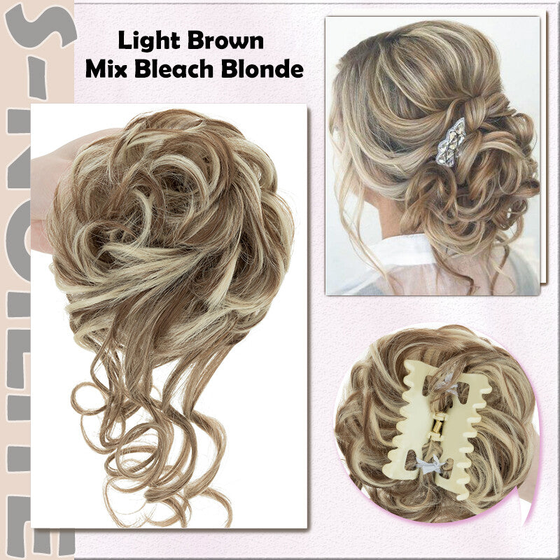 X-Large Thick Curly Claw Chignon Messy Bun Hair Extension Clips - All Colors