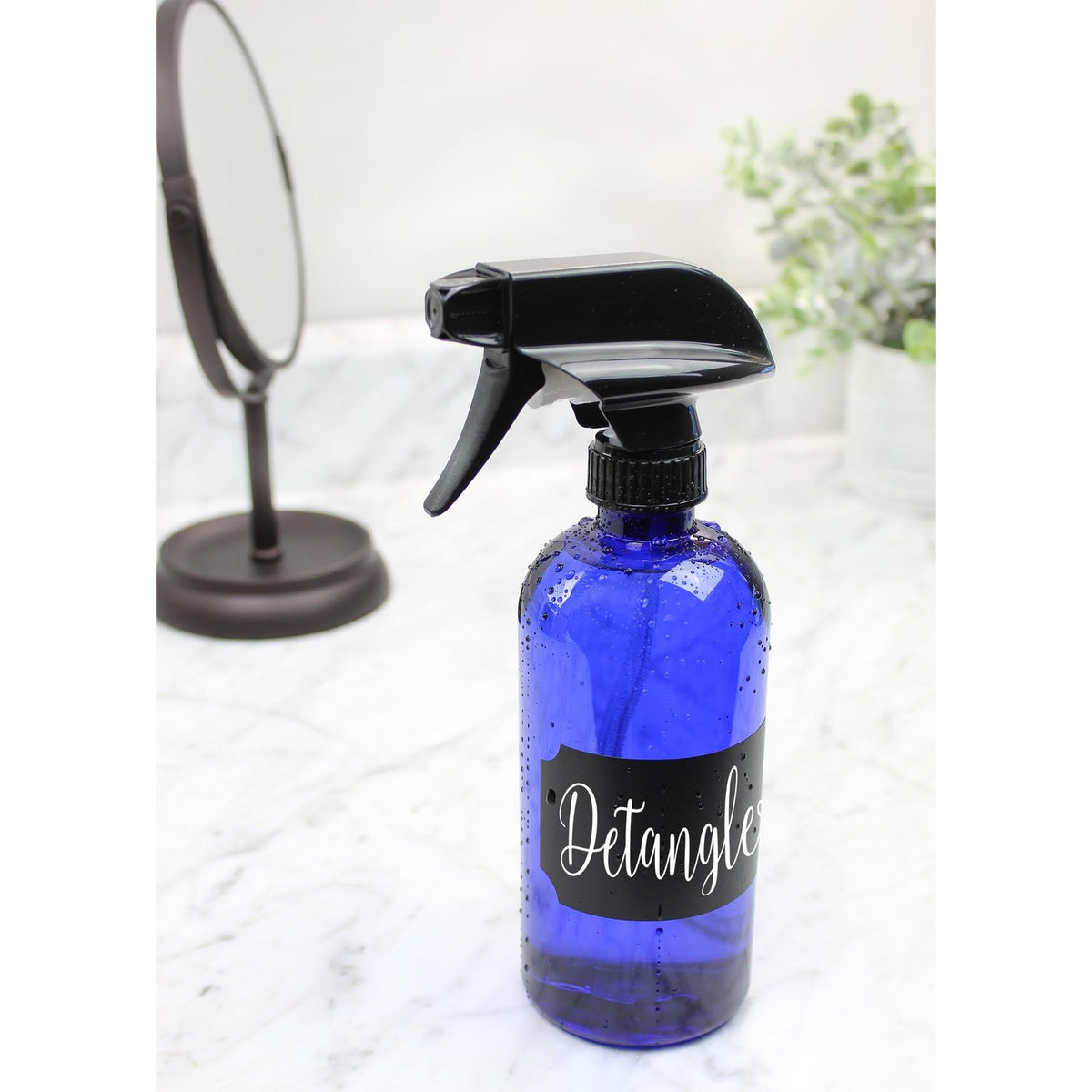 16oz Cobalt Blue Plastic Spray Bottles with Heavy Duty Mist & Stream Sprayers