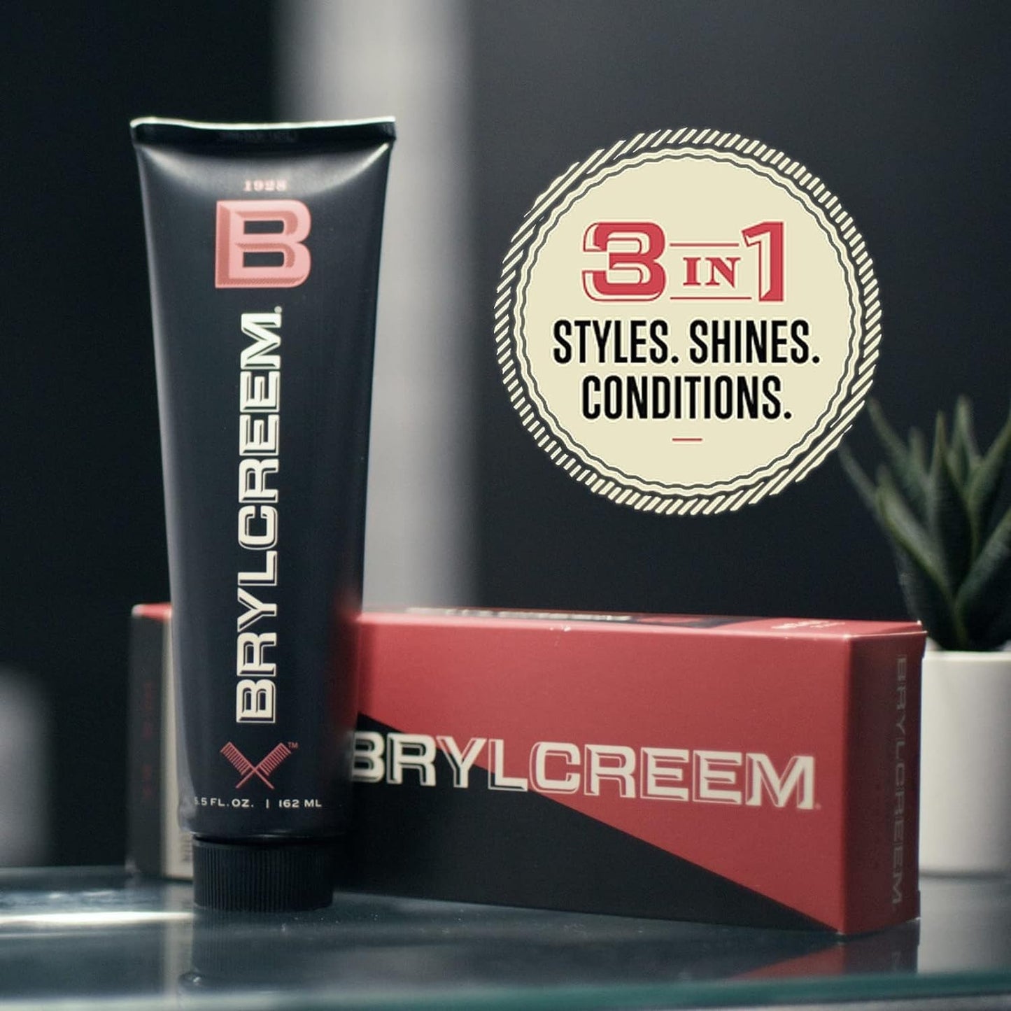 Men's High Shine Hair Cream - Alcohol-Free Styling & Conditioning, 5.5 Oz