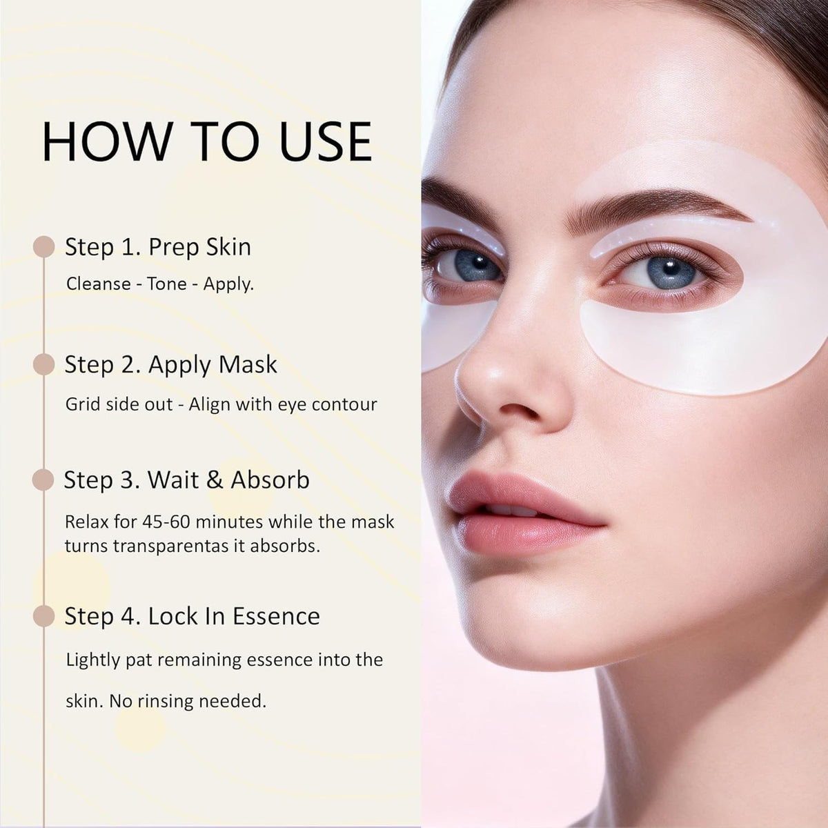Collagen Eye Mask Set - Peptide Deep Hydration for Dark Circles & Puffy Eyes