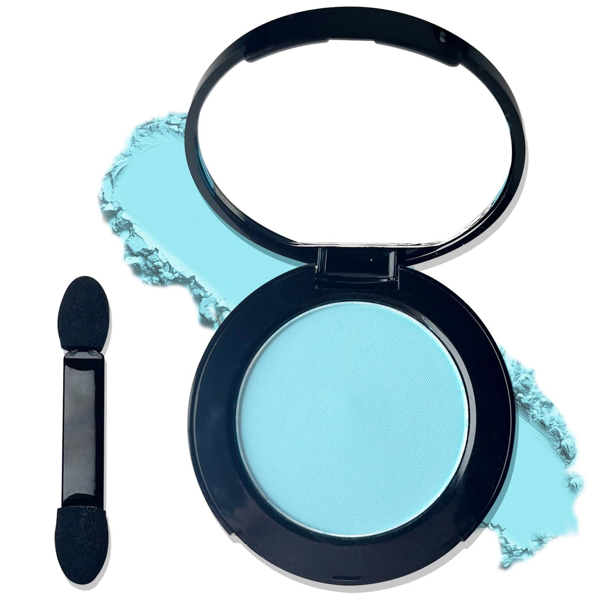 Light Blue Single Matte Eyeshadow with Mirror - Vibrant, Long-Wear Makeup