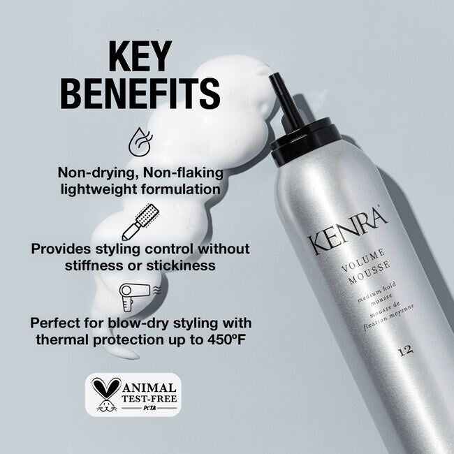 Kenra Volume Mousse #12 Medium Hold Hair Styling Foam 8 oz